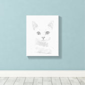 SUPER CUTE Kitten Cat Portret Canvas Afdruk (Insitu (Houten vloer))