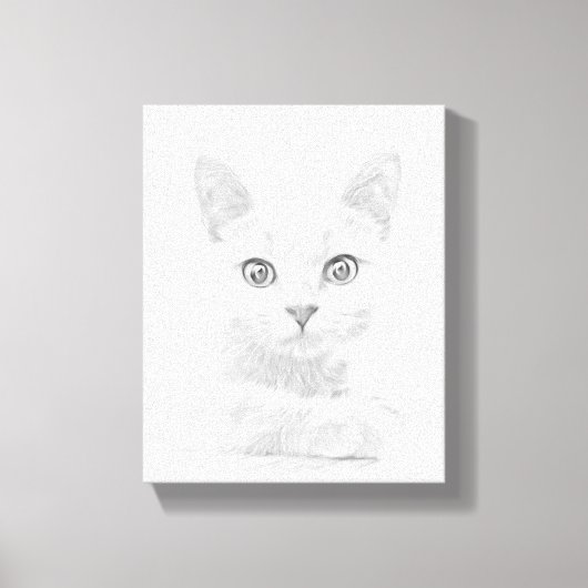 SUPER CUTE Kitten Cat Portret Canvas Afdruk (Voorkant)