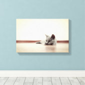 SUPER CUTE Kitten Portret - stijl Canvas Afdruk (Insitu (Houten vloer))