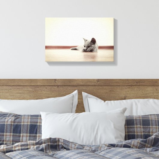 SUPER CUTE Kitten Portret - stijl Canvas Afdruk (Insitu (Slaapkamer))