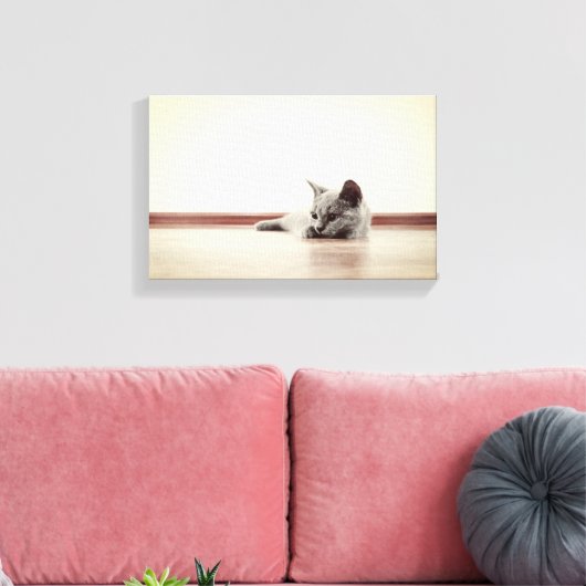 SUPER CUTE Kitten Portret - stijl Canvas Afdruk (Insitu (Woonkamer))