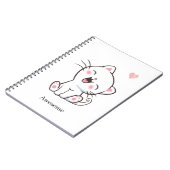 Super Cute Kitty Chat sur Carnet blanc (Côté gauche)