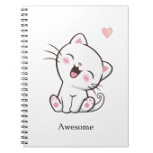Super Cute Kitty Chat sur Carnet blanc (Devant)