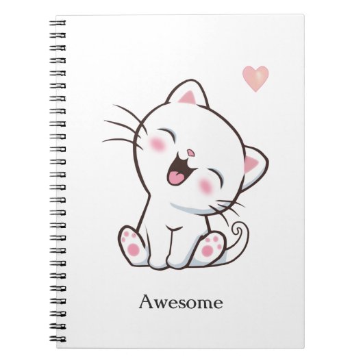 Super Cute Kitty Chat sur Carnet blanc (Devant)