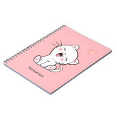Super Cute Kitty Chat sur Carnet rose clair (Côté gauche)