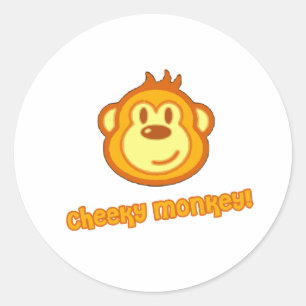 Super Cute Monkey Ronde Sticker