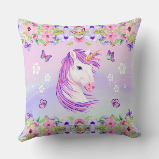 Super Cute Pastel, Coussin Unicorne Personnalisé (Verso)