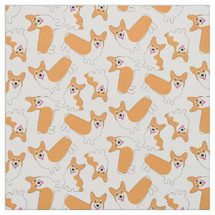 Super Cute Pembroke Welsh Corgi Pattern Stof