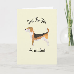 Super Cute Personalized Beagle Kaart