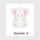 Super Cute Pink Elephant Sticker (Vel)
