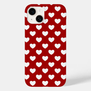 Super Cute Red en White Hearts Polka Dots Style Case-Mate iPhone 14 Hoesje