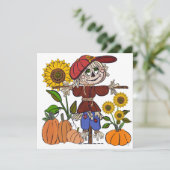 Super Cute Scarecrow Feestdagenkaart (Staand voorkant)