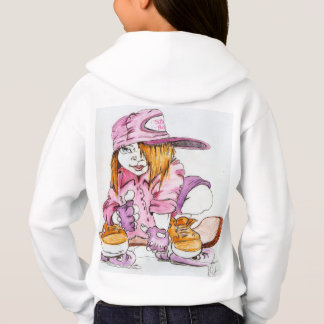 Super Cute Skateboarder Girl op Hanes Hoodie