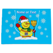 Super Cute Snowman Softball Gift Bags PERSONALIZED Groot Cadeauzakje (Voorkant)