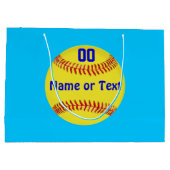 Super Cute Snowman Softball Gift Bags PERSONALIZED Groot Cadeauzakje (Achterkant)