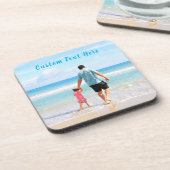 Super DAD - Aangepaste foto en tekst uw eigen ontw Bier Onderzetter (Linkerzijde)