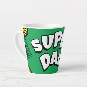 "Super Dad" Colorful Comic Book Pop Art Latte Mok