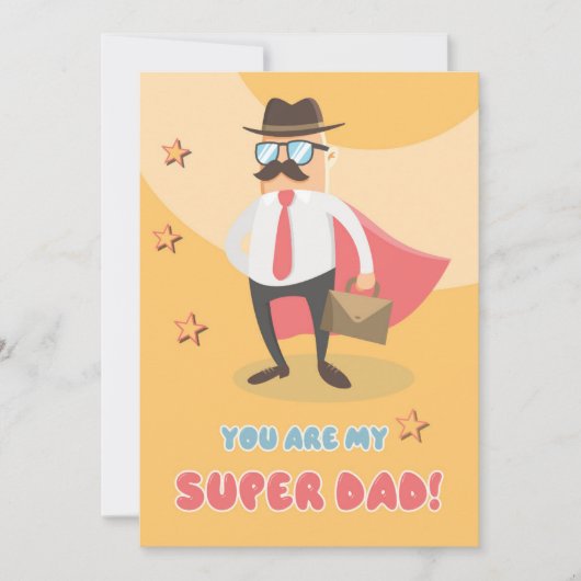Super Dad Flat Greeting Card Kaart (Voorkant)