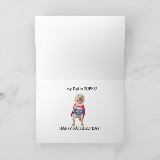 Super Dad Funny Lab / Hond Kaart (Binnen)