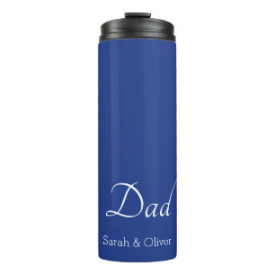 Super Dad Gift — Minimalistisch blauw en wit Thermosbeker