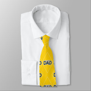 Super Dad Gift voor Vader Geel Stropdas
