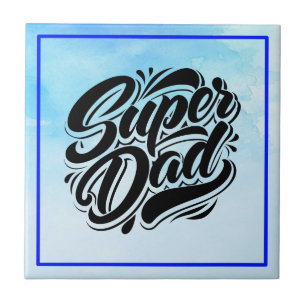 Super Dad Held Typography Ontwerp-67888 Tegeltje