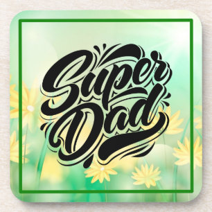 Super Dad Hero Typografie Ontwerp-67888 Bier Onderzetter
