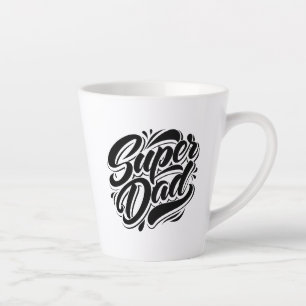 Super Dad Hero Typografie Ontwerp-67888 Latte Mok