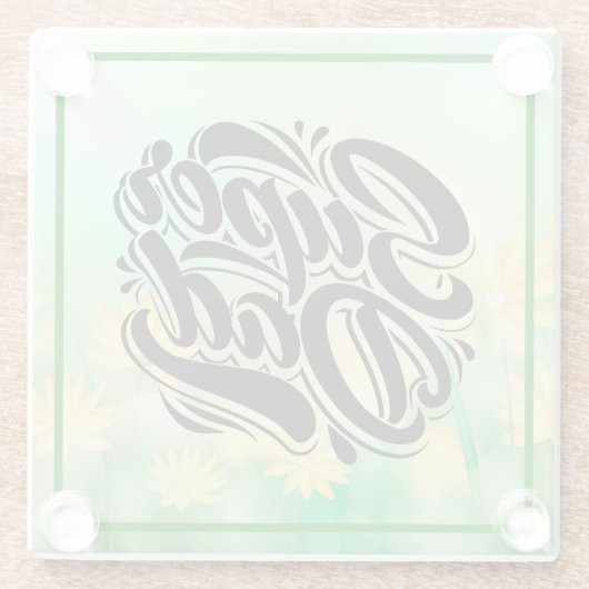 Super Dad Hero Typography Design-67888 Glazen Onderzetter (Achterkant)