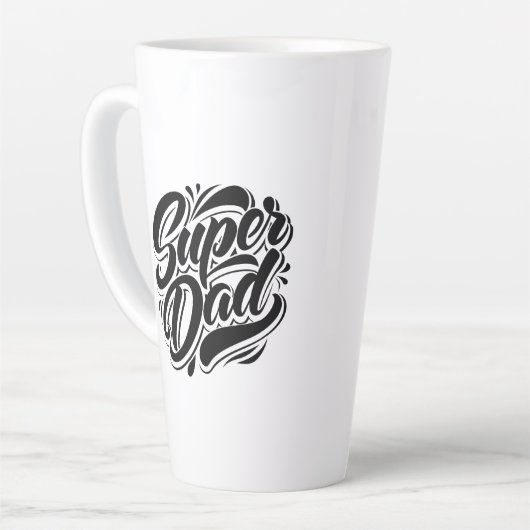 Super Dad Hero Typography Design-67888 Latte Mok (Linkerhoek)
