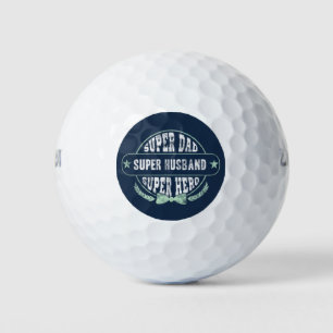 Super Dad Husband Hero Fathers Day Golfballen