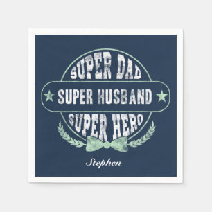 Super Dad Husband Hero Vaderdag Custom Servet