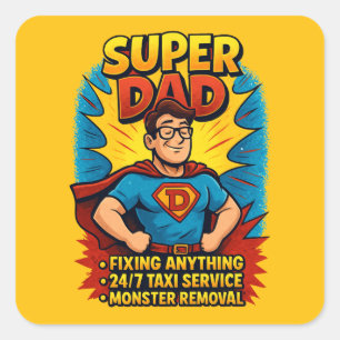 Super Dad Sticker: het perfecte Vaderdag cadeau! Vierkante Sticker