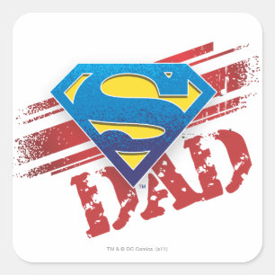 Super Dad Stripes Vierkante Sticker