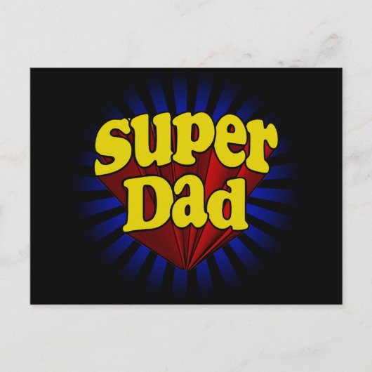 Super Dad, Superheld Red/Yellow/Blue Briefkaart (Voorkant)
