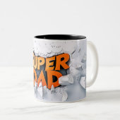 Super dad tweekleurige koffiemok (Voorkant rechts)