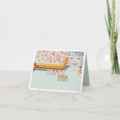 Super Daisy Boho Van Floral Carte de remerciements (Devant)