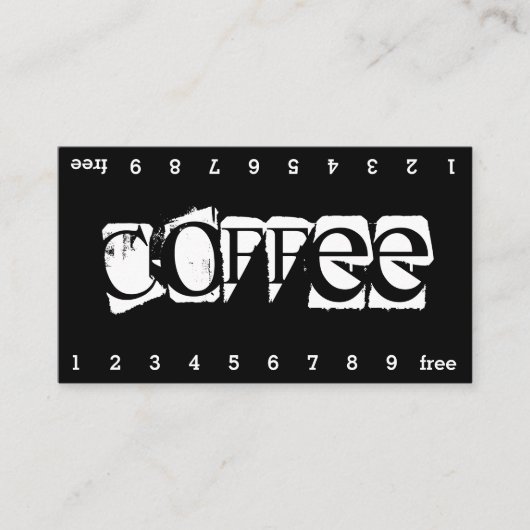 Super Danger Double Num Loyalty Coffee Punch Card (Voorkant)