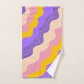 Super de rayure céleste jaune violet Abstraite (Serviette à main)