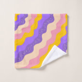 Super de rayure céleste jaune violet Abstraite (Gant de toilette)