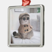 super détective chat ornement de Noël (Gauche)