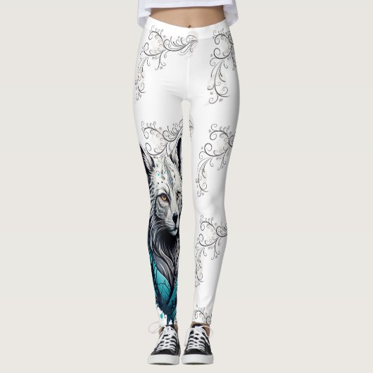 Super Digitale Wolf Vrouwen Leggings (Voorkant)