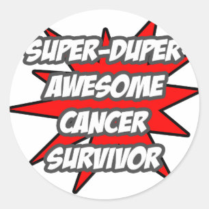 Super Duper Geweldige kankeroverlevende Ronde Sticker