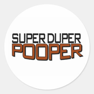 Super Duper Pooper Ronde Sticker