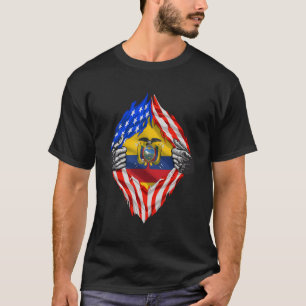 Super Ecuadoriaanse Erfgoed Ecuador Roots USA Flag T-shirt