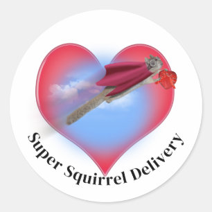 Super Eekhoorn Bezorging Valentijnsdag Ronde Sticker