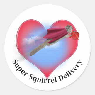Super Eekhoorn Bezorging Valentijnsdag Ronde Sticker