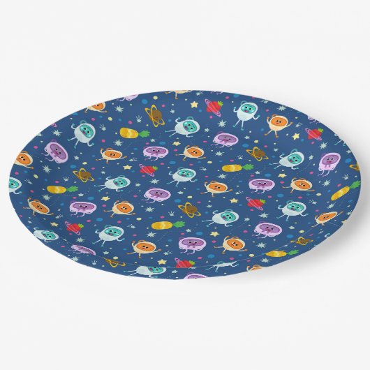 Super eenvoudig | Bumble Nums Space Verjaardag Papieren Bordje (Gekanteld)