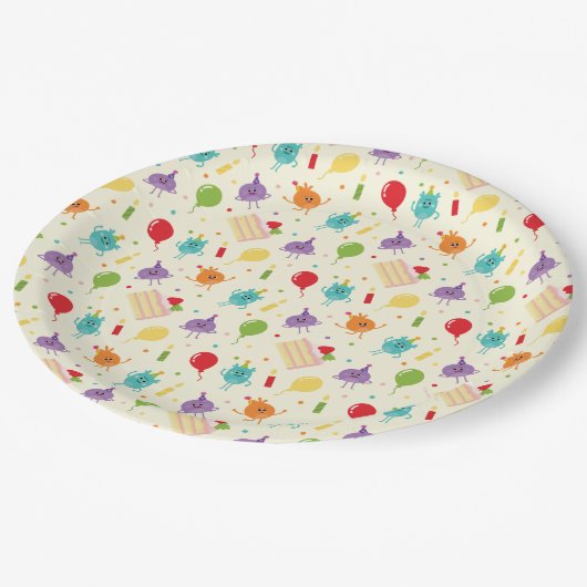 Super eenvoudig | Bumble Nums Verjaardagstaart Pat Papieren Bordje (Gekanteld)