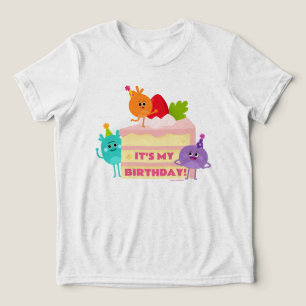 Super eenvoudig   Bumble Nums Verjaardagstaart Tri-Blend Shirt